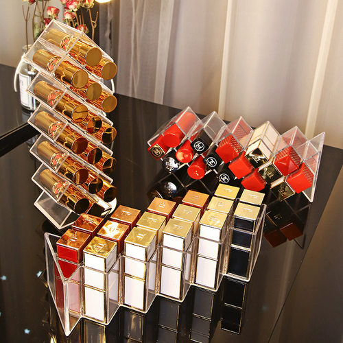 Nine-grid, minimalist, transparent lipstick holder organizer