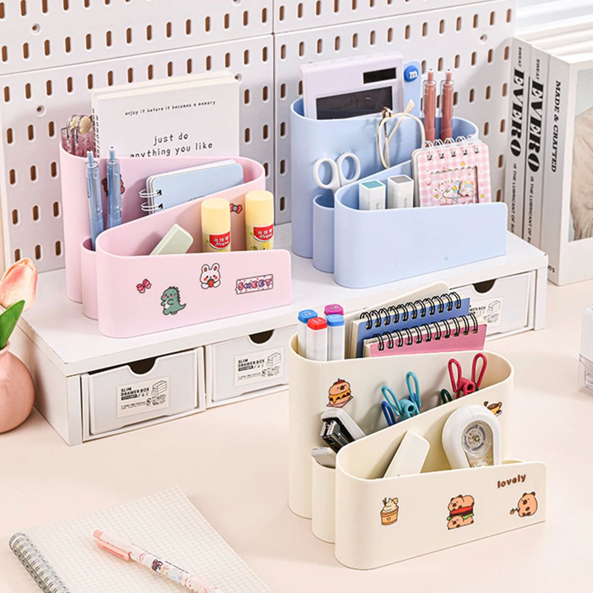 Creative Office Desktop Stationery Storage Box Pen Holder St