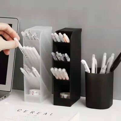 New Transparent Frosted Oblique Insertion Pen Holder Desktop