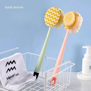 Handle Back Firm Sided Bristles and Long Soft Dual Scrubber