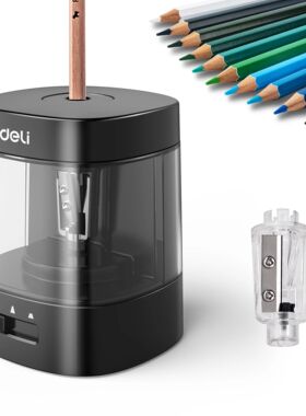 Deli Electric & Battery Pencil Sharpener, Automatic with Adj