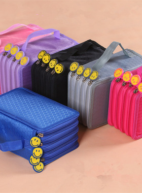 72-pen holes 4-layer anti-rust steel pen case for both men