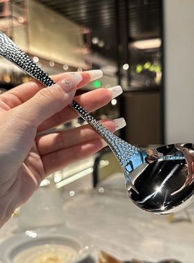 Stainless steel soup spoon, soup serving spoon, household us
