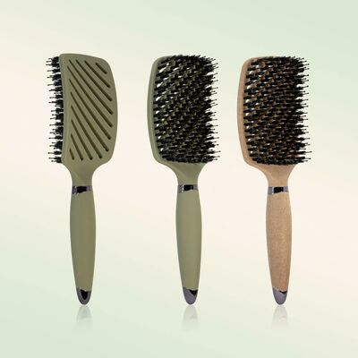 1PC Boar Bristle Detangling Hair Comb Hollow Out Hair Brush