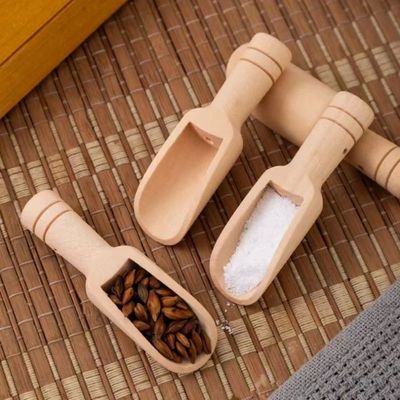 2Pc Mini Wooden Spoons Kitchen Spice Condiment Spoon Coffee