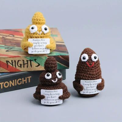 Creative Mini Handmade Crochet Plush Desktop Ornament with M