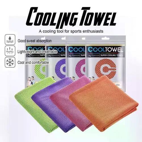 4pcs Cooling Towels (35.4 * 11.8 Inches), Soft Breathable Sp