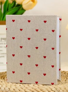 Multifunctional 100 Pockets Photo Album Linen Cover DIY Writ