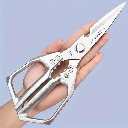 1pc Heavy Duty Stainless Steel Meat Scissors - Easily Cut Ch