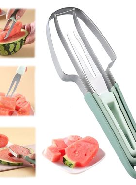 3 In 1 Summer Watermelon Cutting Tool Fork Slicer Knife Set