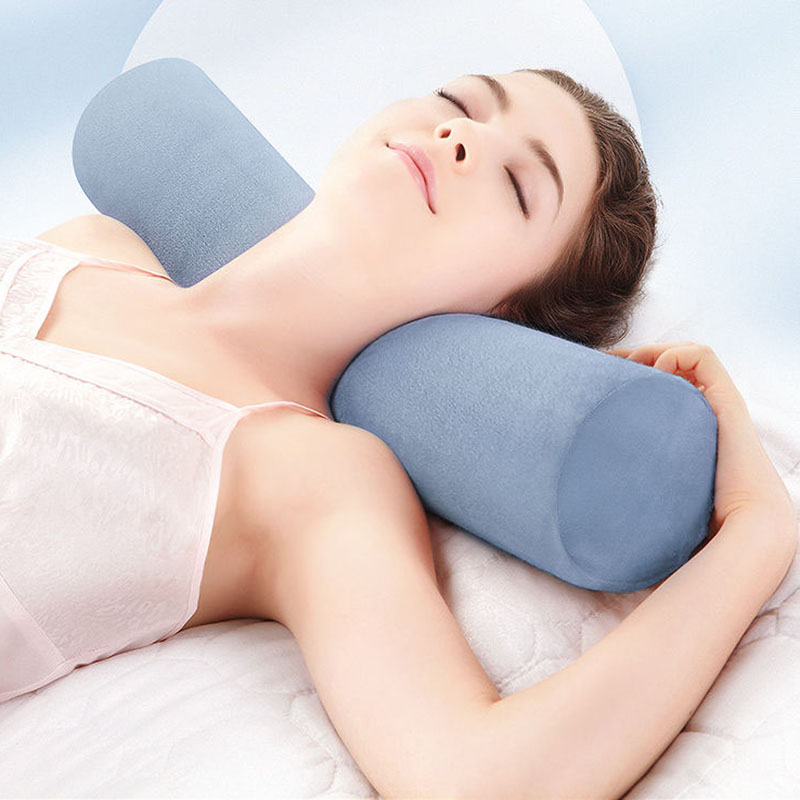 Memory Cotton Cylindrical Cervical Neck Pillow Sleeping Roun