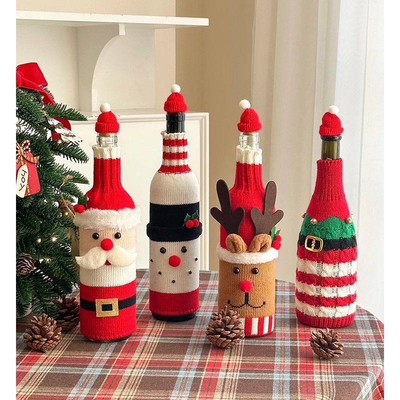 Christmas Supplies Christmas Home Decorations Knitted Wine B