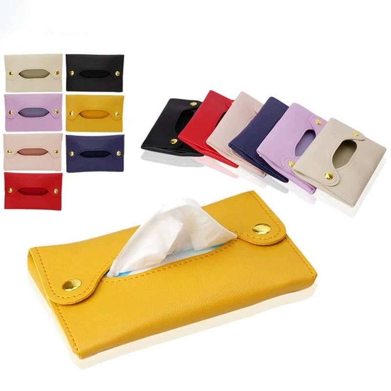 PU leather paper bag portable mini Kleenex storage box
