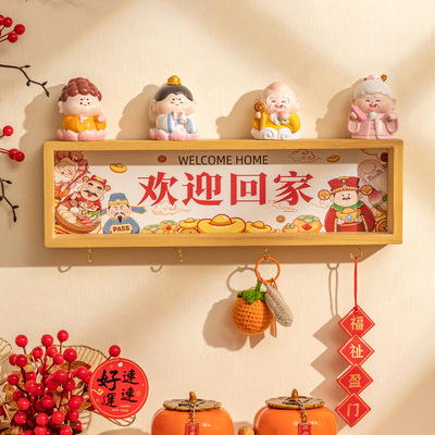 Door key storage organizer for entryway, hook design, no