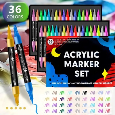 Double headed acrylic marker pen for children's drawing