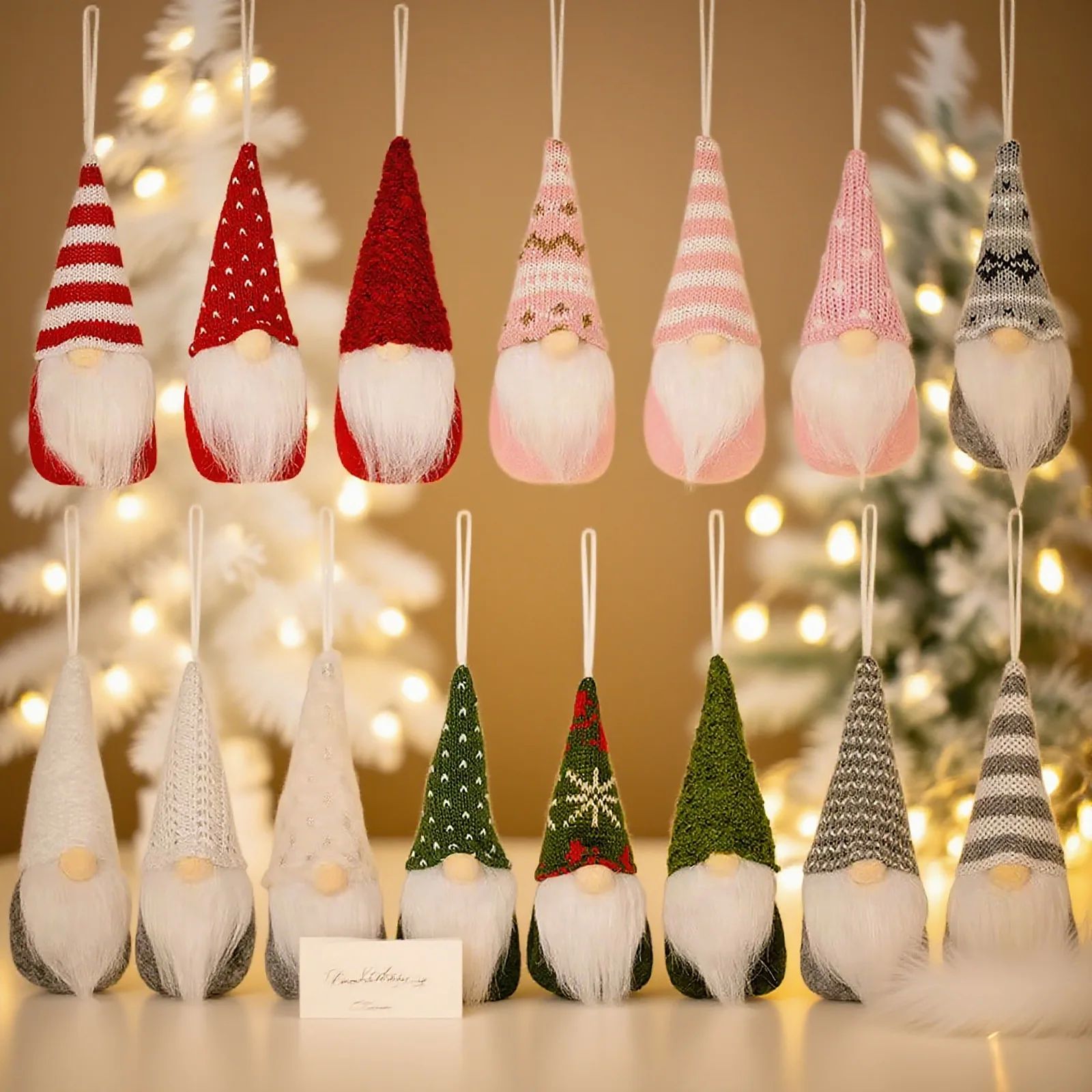 Christmas Decorations Colorful Knitted Christmas Faceless Ol