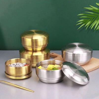 304 Stainless Steel Double Rice Bowl Soup Bowl Steamed Rice