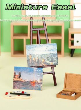 1:12 Dollhouse Furniture Miniature Easel Wood Box Drawing Bo