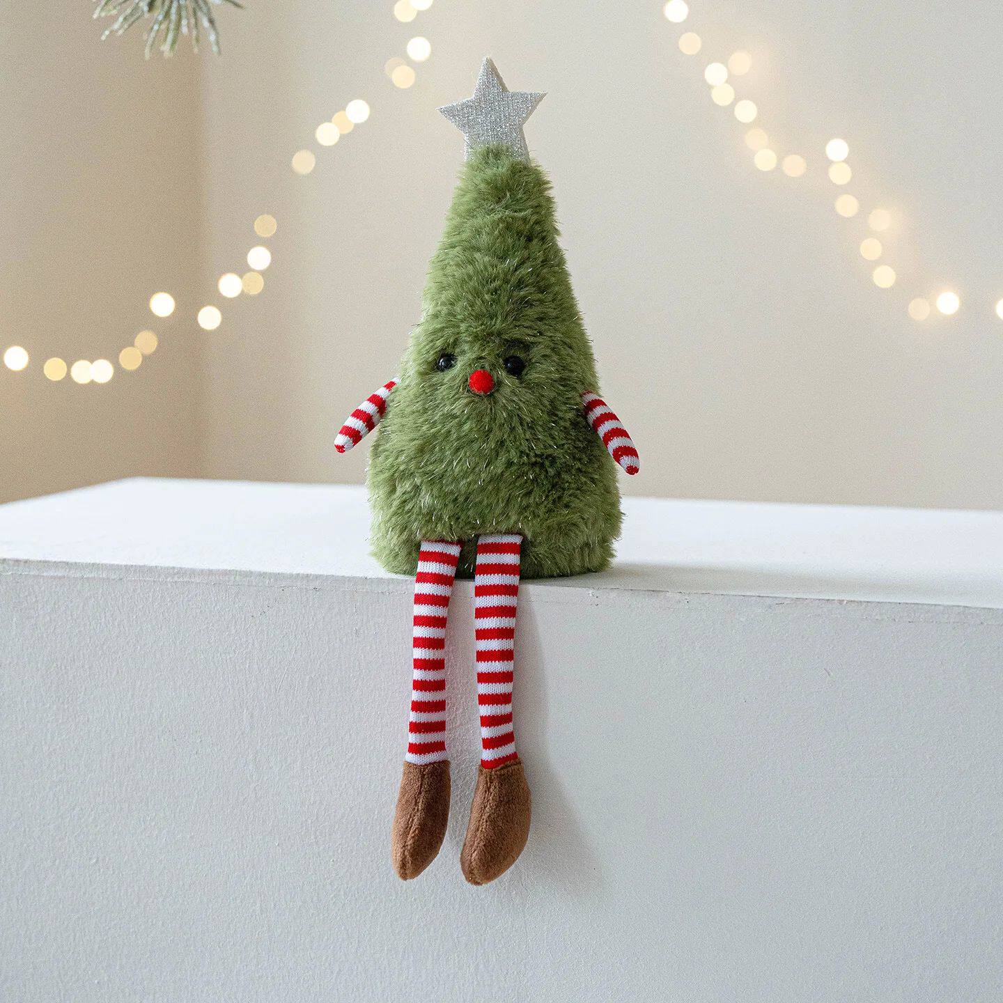Christmas Tree Green Doll Hang long legs Ornaments Plush Kni