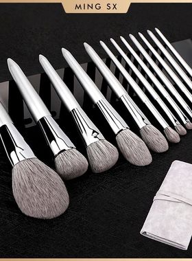 12PCS Makeup Brushes Kit Professional Natural Goat Hair Foun