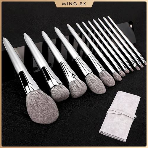 12PCS Makeup Brushes Kit Professional Natural Goat Hair Foun