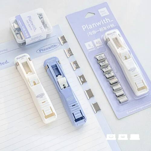 Smile Design Push Paper Clip New Plastics Mini Binder File S