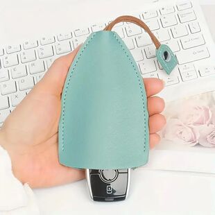 Keychain Leather Bag Compact Key Drawstring Portable Faux