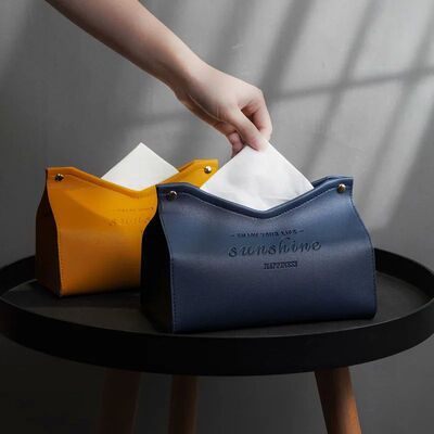 Pu Leather Tissue Box V-shaped Opening Roll Paper Toilet Pap