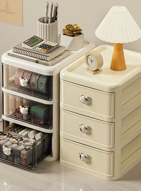 Stackable Desktop Storage Box with Dustproof Drawer Office D