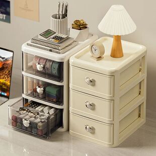 Stackable Desktop Storage Box with Dustproof Drawer Office D