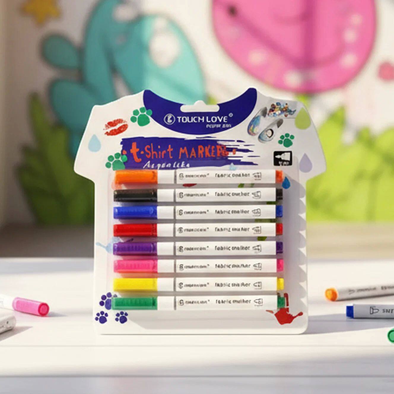 8Pcs Waterproof Fabric Marker Pen Set, Textile Paint Markers图片