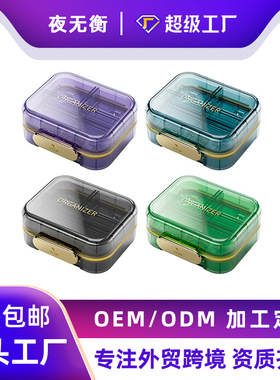 Sealed medicine box divided into seven compartments