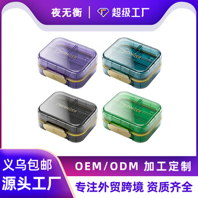 Sealed medicine box divided into seven compartments