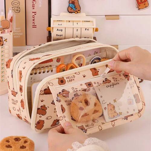 Capybara Multi-Layer Large Capacity Pencil Case Cartoon Stat