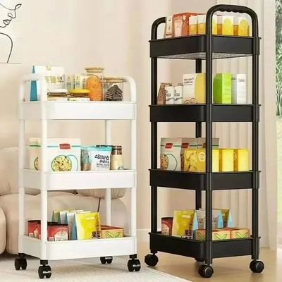 Bookshelf Storage Trolley Mobile Kitchen Organizer Cart with