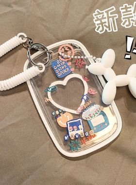 Transparent card holder, student bus, campus meal card, spri