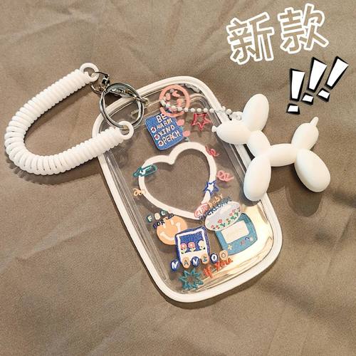 Transparent card holder, student bus, campus meal card, spri