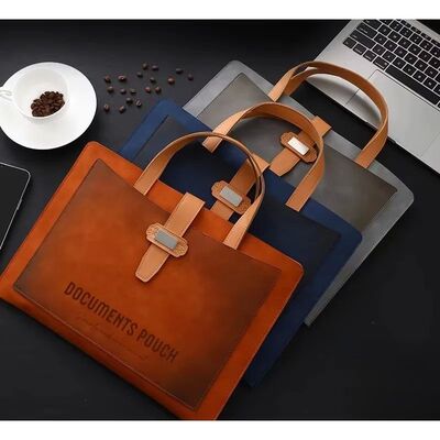 1pcs A4 PVC Leather File Folder Waterproof Business Briefcas