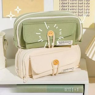 Cute And Convenient Canvas Pencil Case Large Opening Capacit