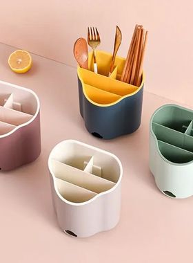 New 1Pc Cutlery Drain Rack Spoon Fork Chopstick Double Layer