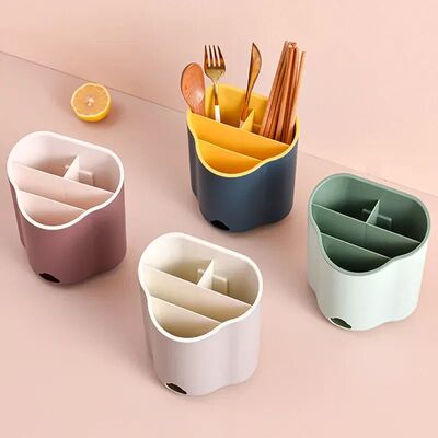New 1Pc Cutlery Drain Rack Spoon Fork Chopstick Double Layer