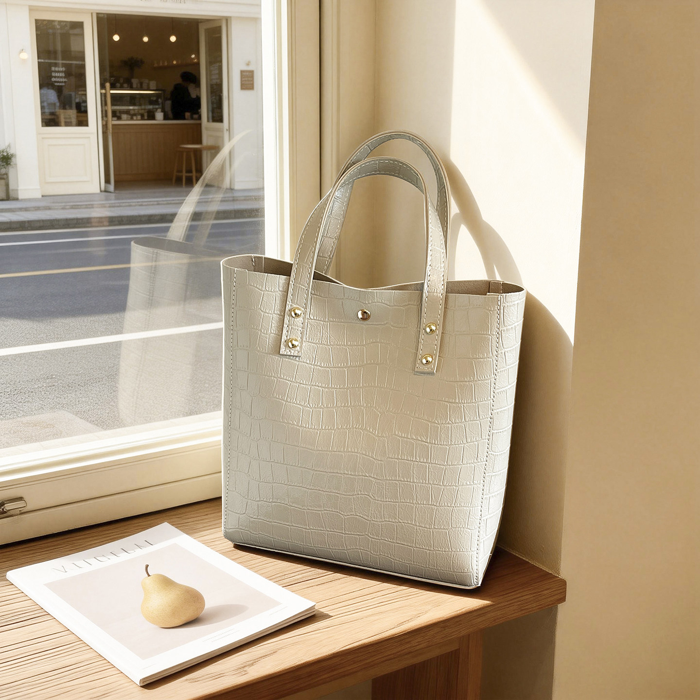 2025新款时尚百搭鳄鱼纹托特包女通勤百搭单肩手提包时尚大容量,箱包皮具/热销女包/男包,托特包,淘宝优惠券,粉丝福利购,淘宝优惠卷