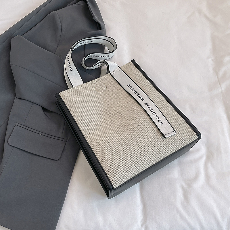 2025新款通勤棉布帆布袋斜挎包托特包单肩包手提电脑包会议礼品袋,箱包皮具/热销女包/男包,托特包,淘宝优惠券,粉丝福利购,淘宝优惠卷