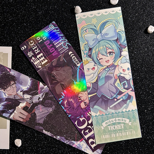 逆向镭射票双面定制动漫周边应援明信片白墨光油UV工艺金银闪卡