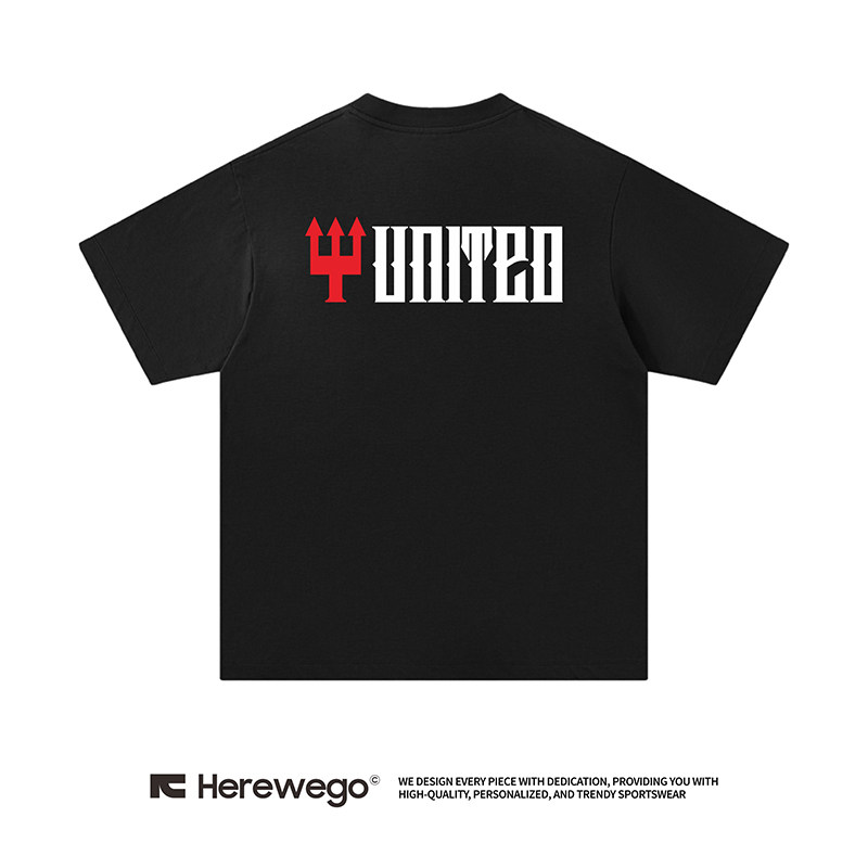 曼联united简约宽松短袖潮牌t恤