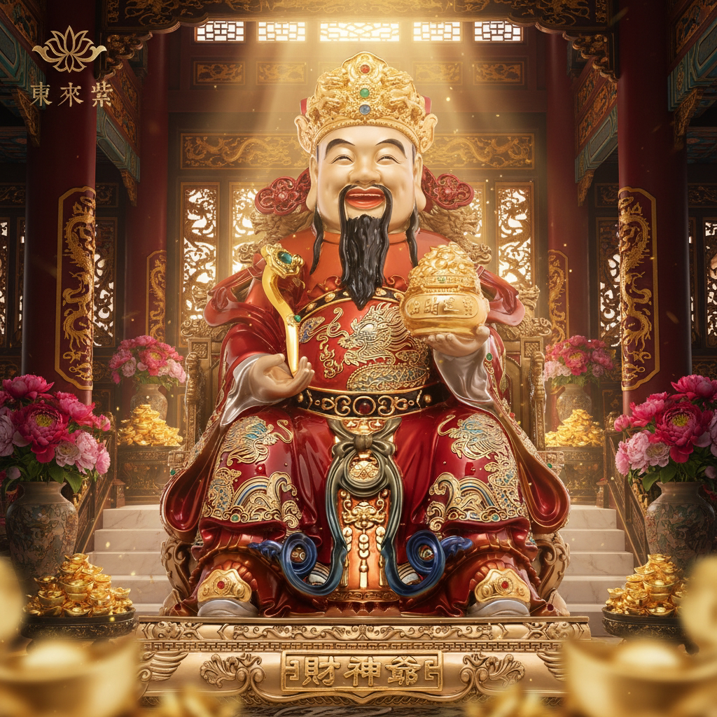 东来紫文财神佛像招财供奉神像纯铜范蠡铜像比干财神爷店铺家用