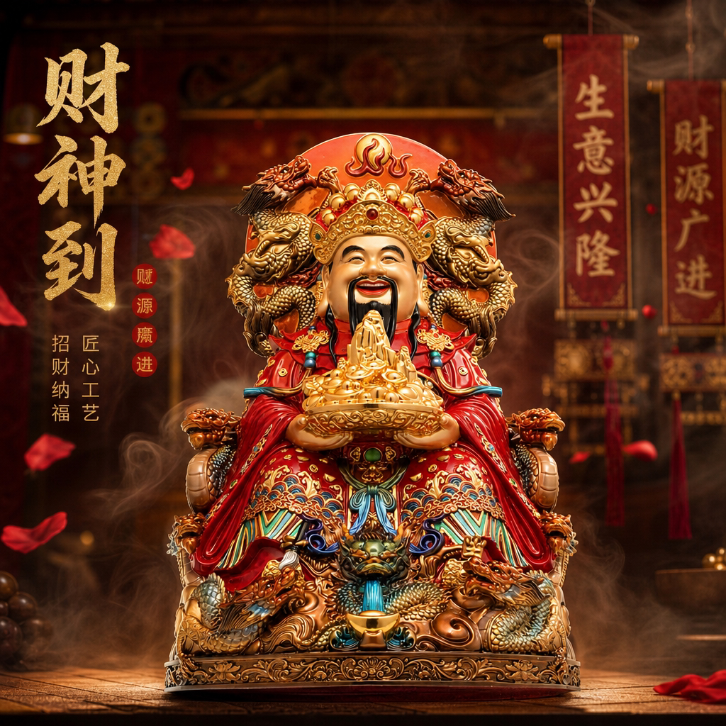 东来紫文财神佛像招财供奉神像纯铜范蠡铜像比干财神爷店铺家用