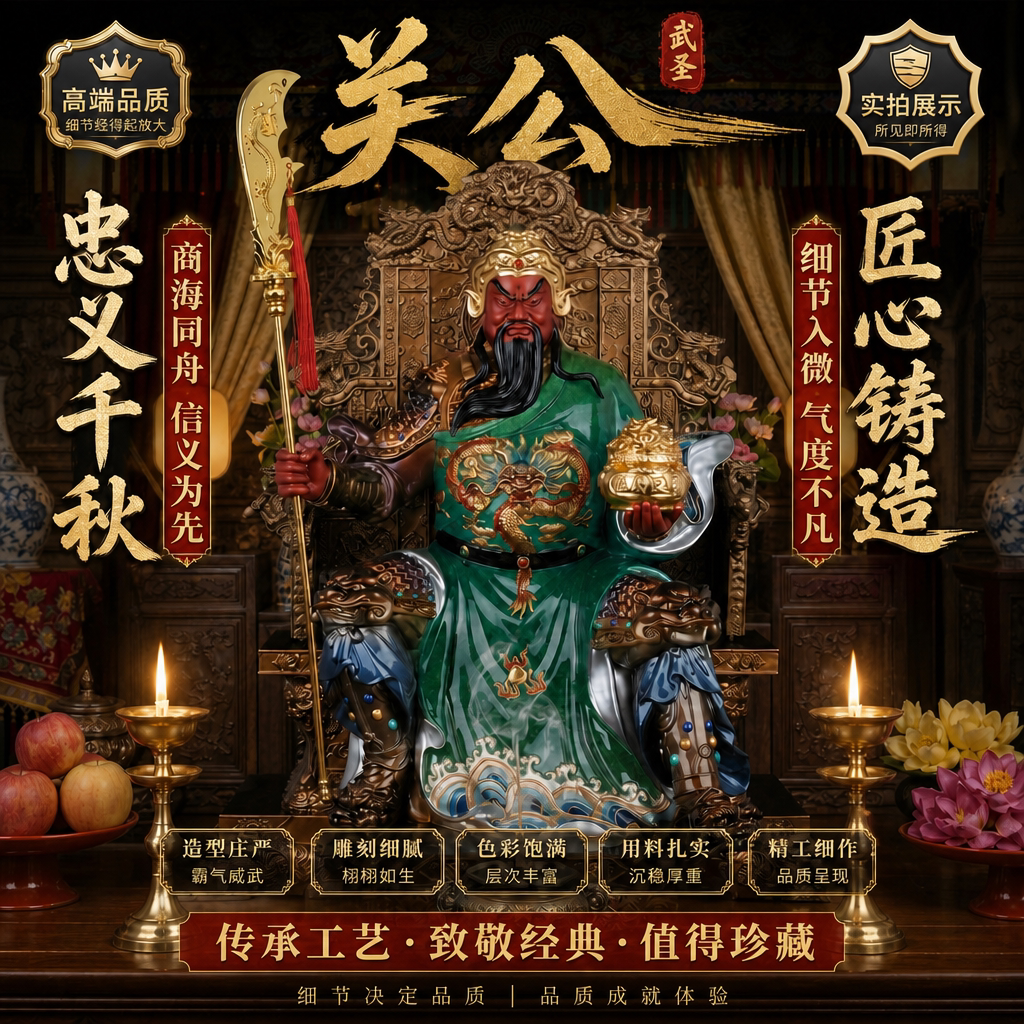 东来紫武财神佛像招财供奉纯铜关公神像铜像财神爷店铺关帝圣君