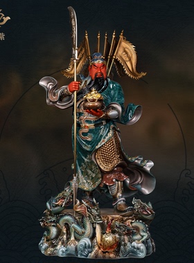 东来紫关公摆件武财神神像铜雕招财供奉铜像关帝圣君京铜伽蓝菩萨