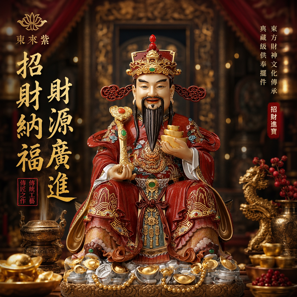 东来紫文财神佛像招财供奉神像纯铜范蠡铜像比干财神爷店铺家用